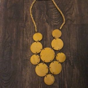Yellow wooden necklace